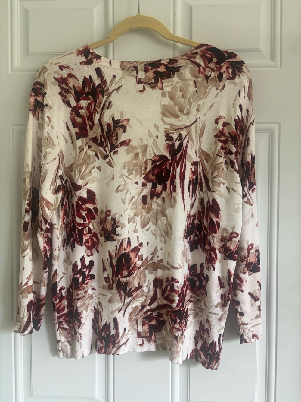 White House Black Market Floral Cardigan 3/4 Sleeve, Size XL - Picture 8 of 13